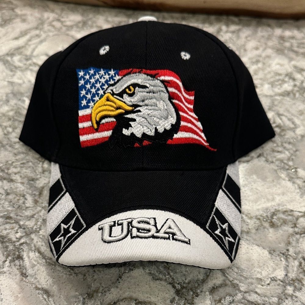 Black USA Eagle Cap